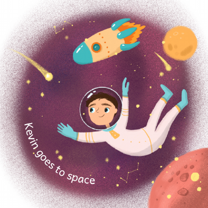 Sample page: Kevin goes to space